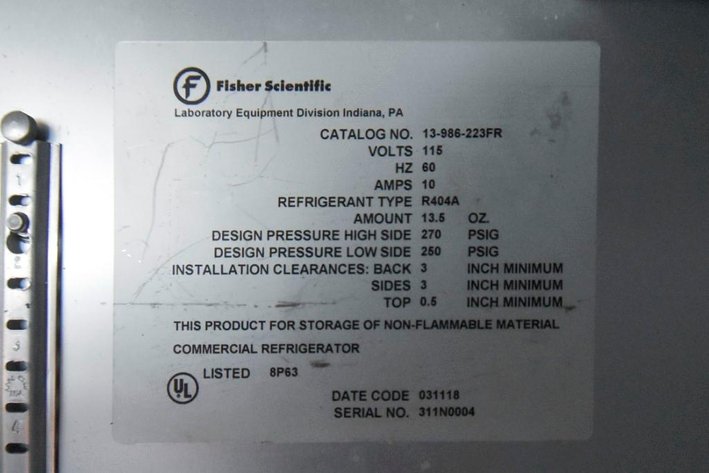 Image for MJK1788 Isotemp Labratories Freezer Fischer scientific (13–9 86–2 23F)