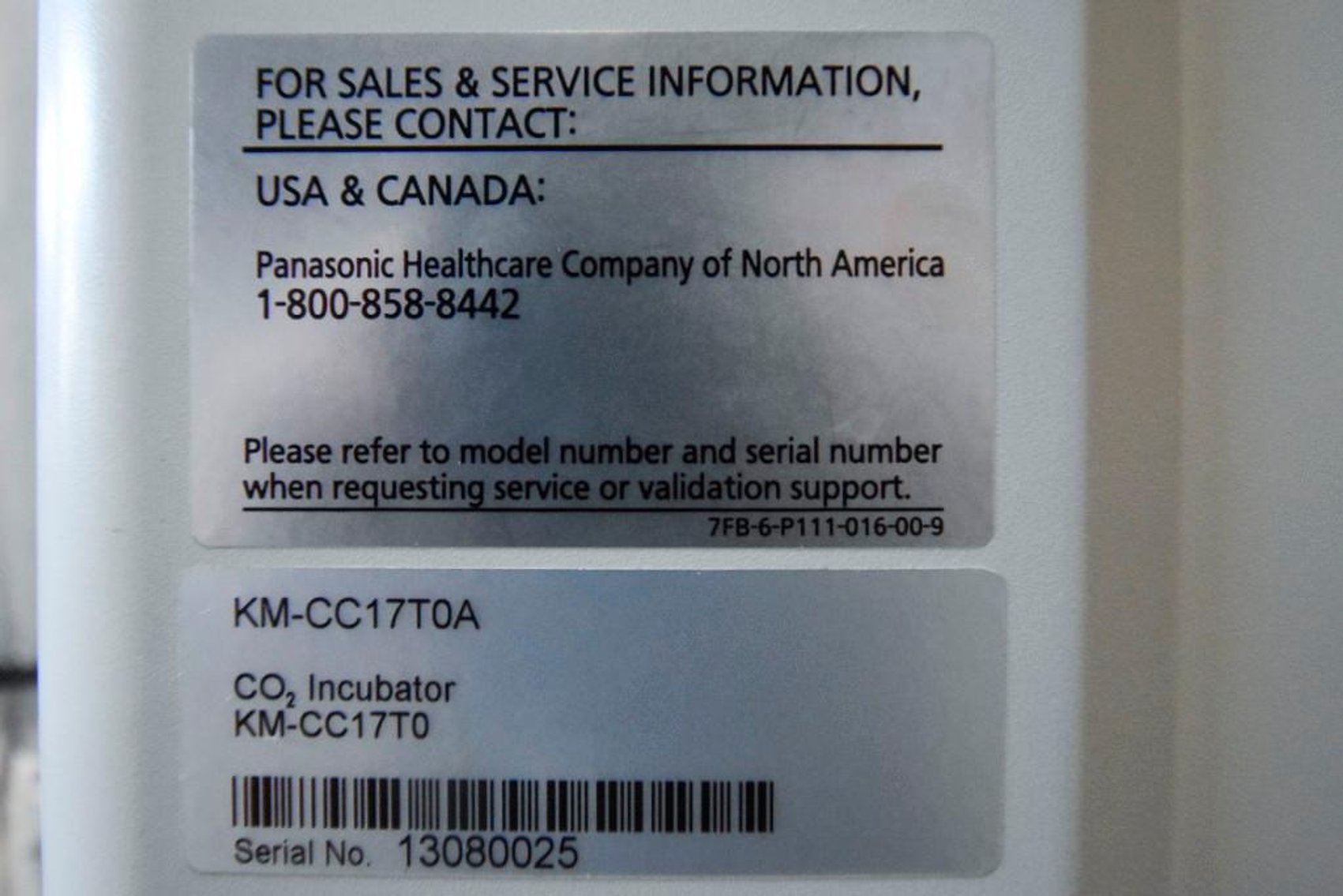 Image for MJK1784 2- Panasonic Incubators KM-CC17T0A