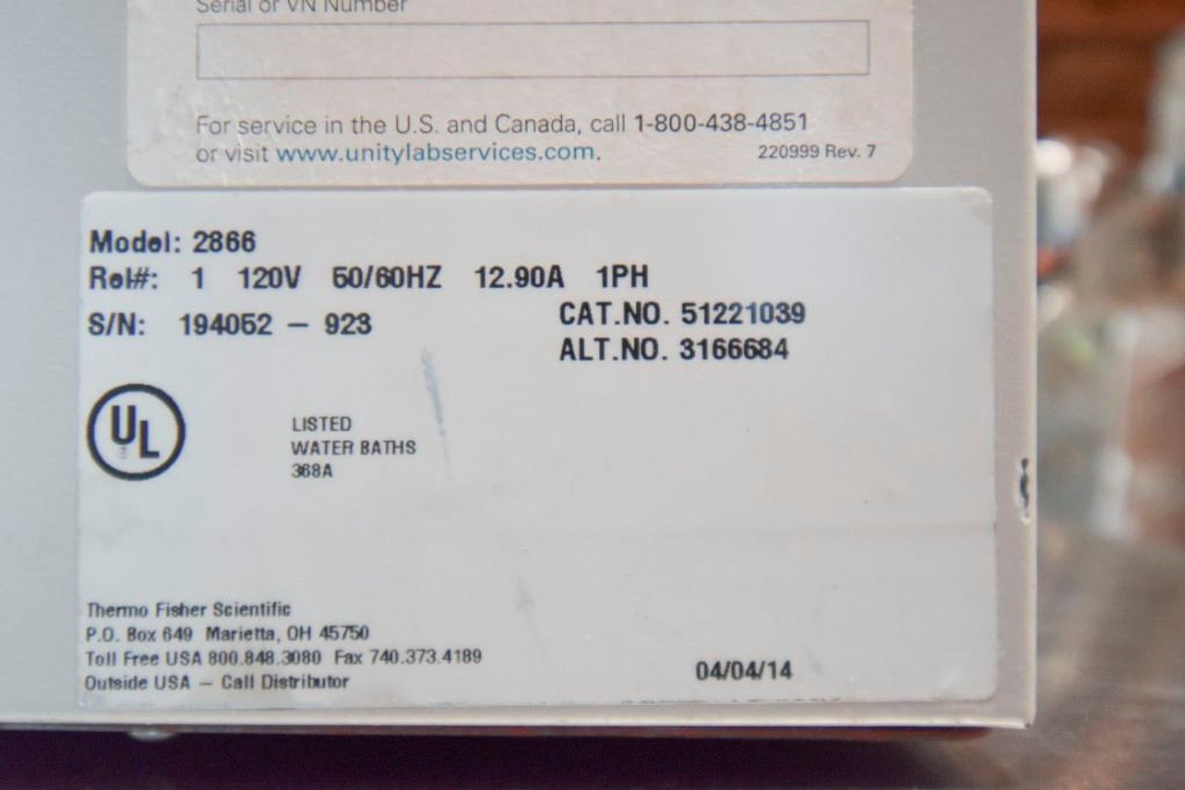 Image for MJK1776 Thermo scientific water bath (2866)