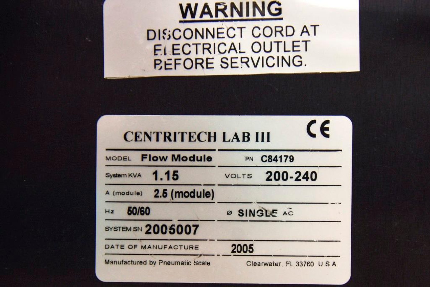 Image for MJK1752 Carr Centritech Seperations System Pneumatic Scale Lab III
