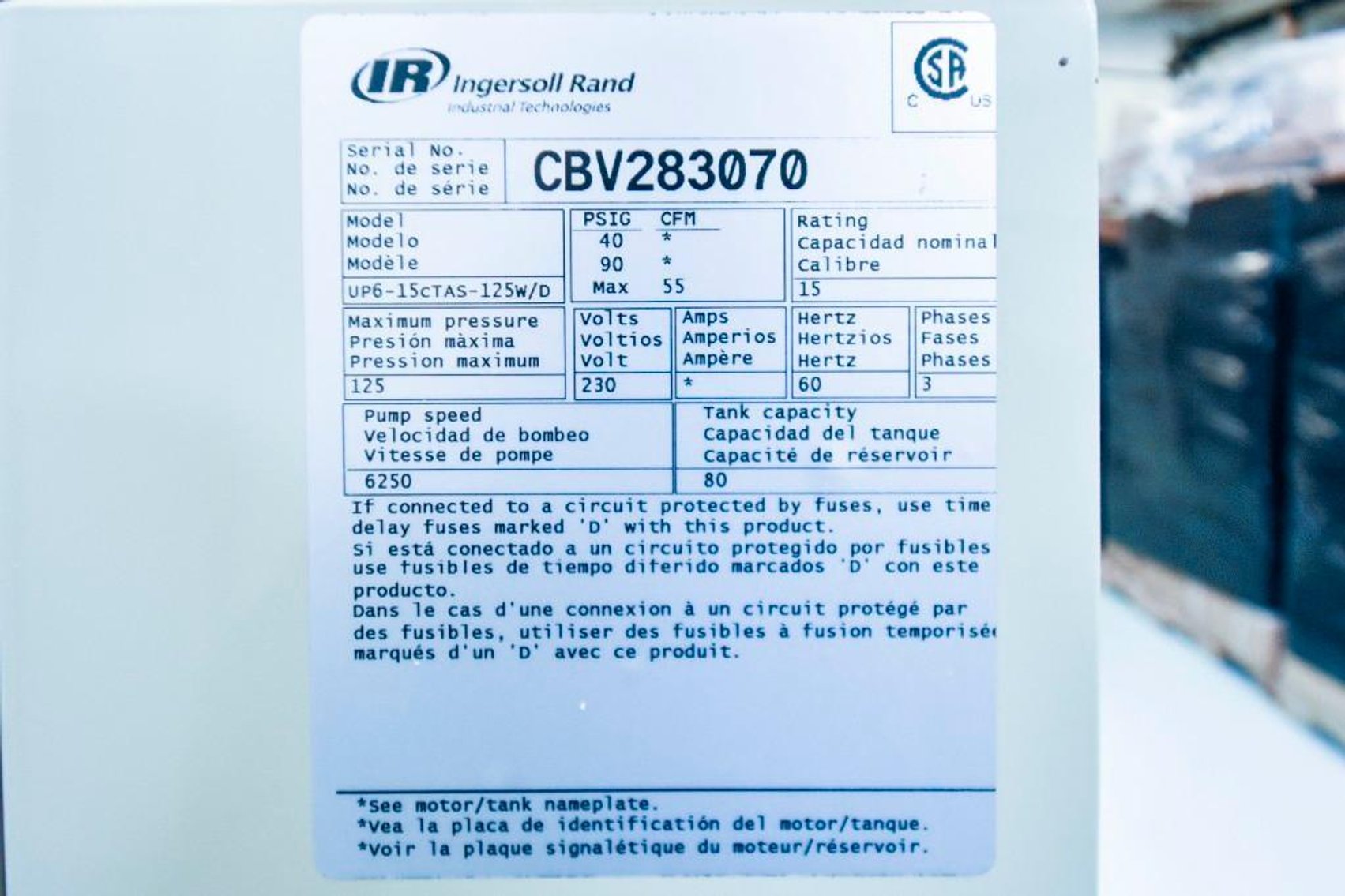 Image for ***SOLD*** MJK1736 Ingersoll Rand Air Compressor