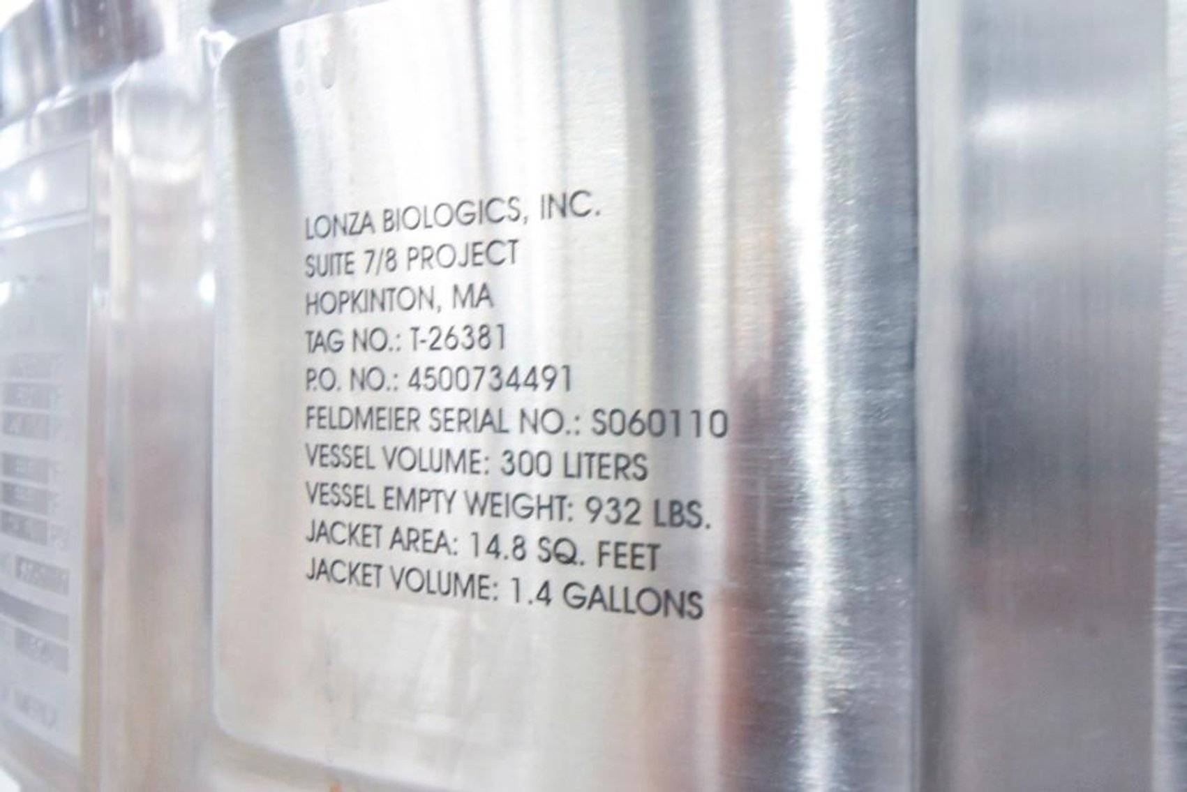 Image for MJK1710 Feldmeier Tank Jacketed 300 L