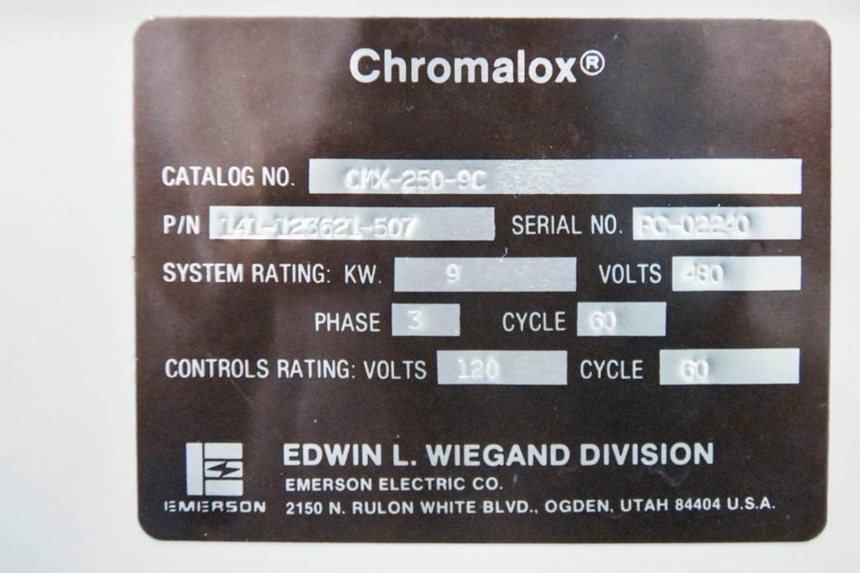 Image for MJK1738 Micro Therm Chromolox Temperature Control System CMX-250-9C