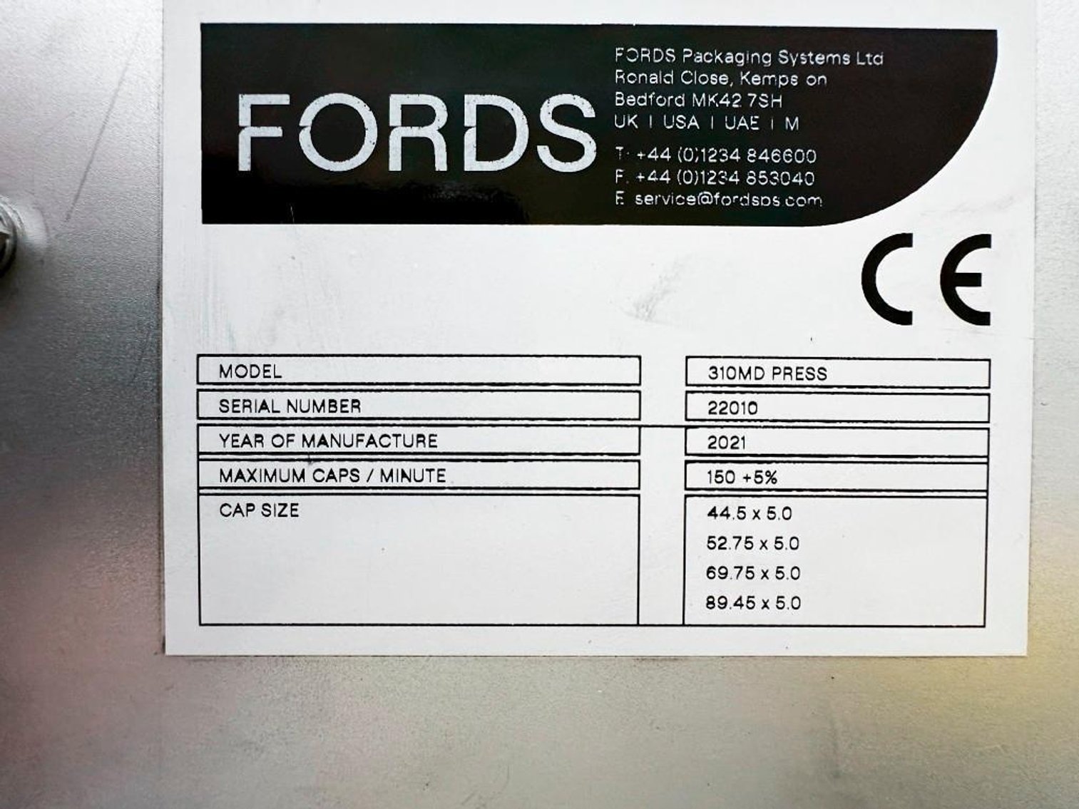 Image for MJK2000 FORD 310 MD Press Bottle/Jar Foil Sealer