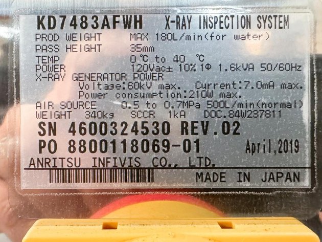 Image for MJK2002 Anritsu Pipeline Inspection X-Ray Inspection System