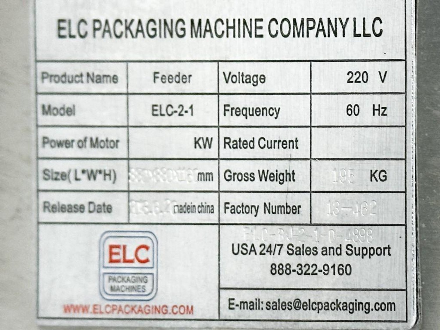 Image for MJK1919 ELC Packaging Feeder MDL ELC-21