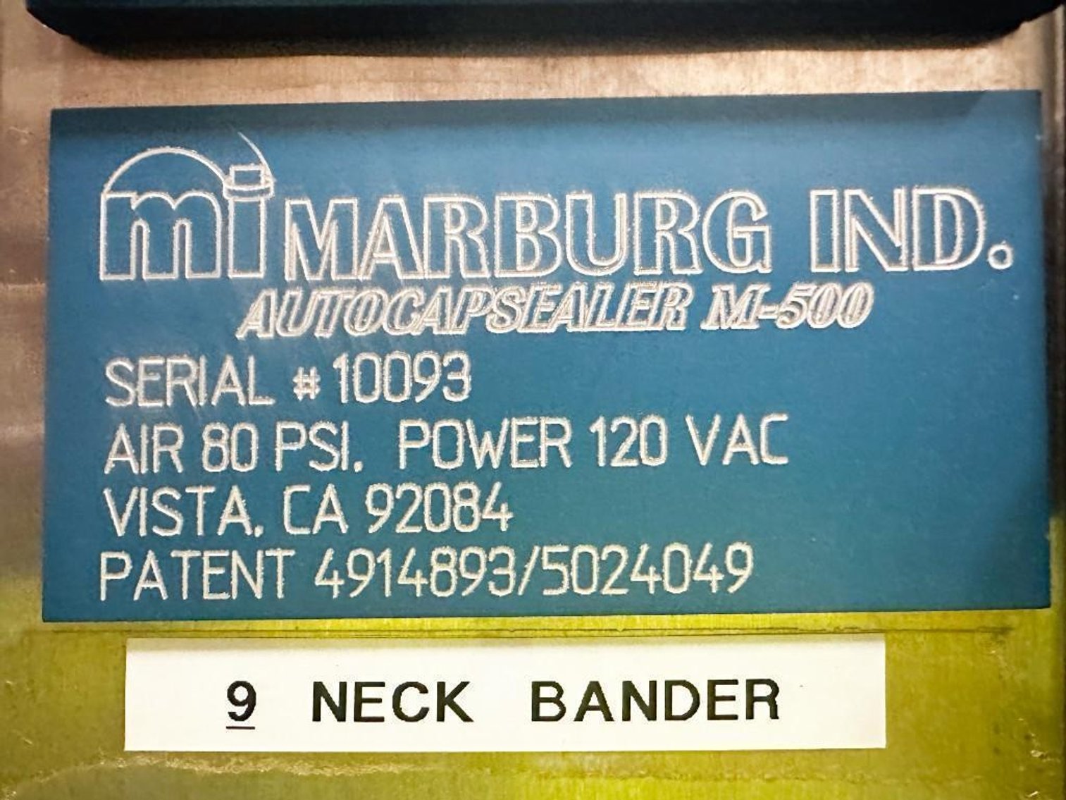 Image for ***SOLD*** MJK1921 Marburg Autocapsealer MDL M-500