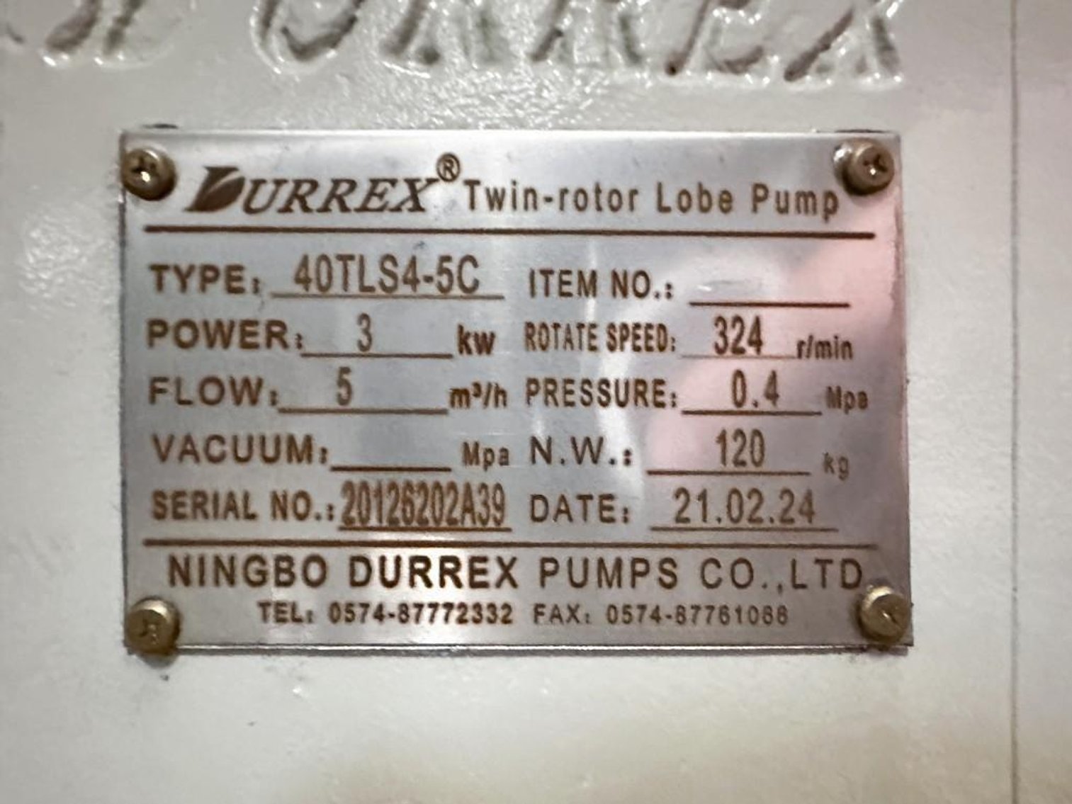 Image for MJK1932 NEW - Durrex Tri- Lobe Positive Displacement Pump System