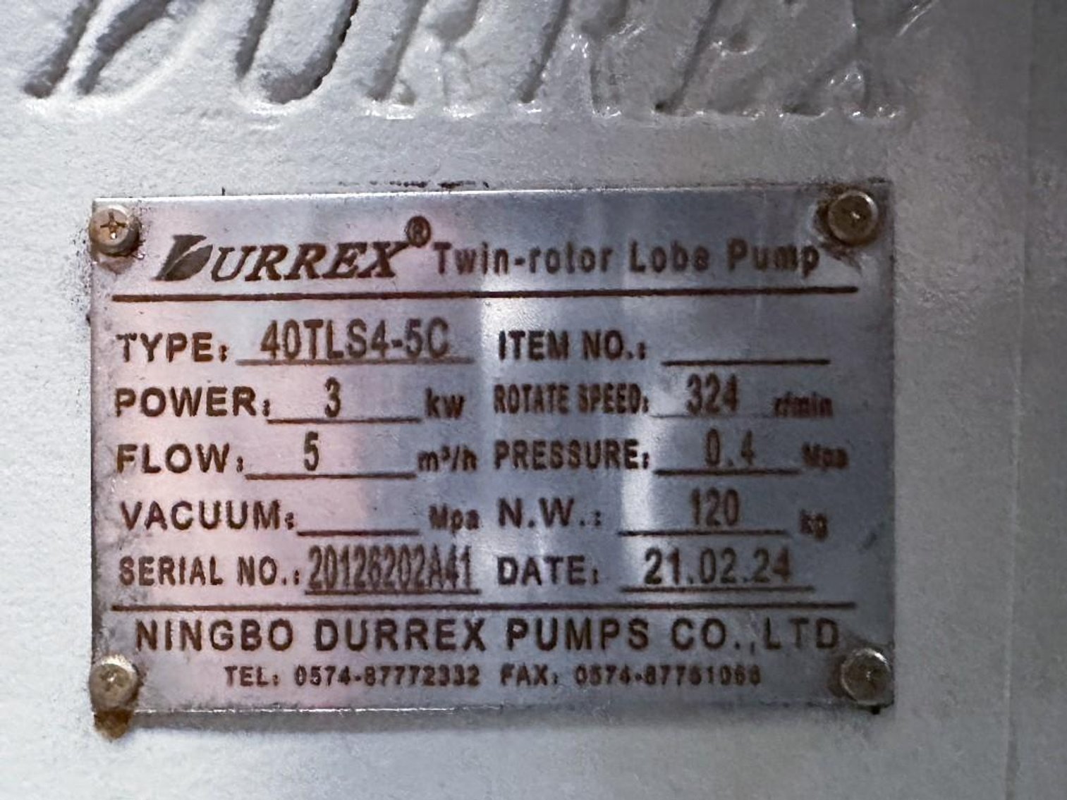 Image for MJK1933 NEW - Durrex Tri- LobePositive Displacement Pump System