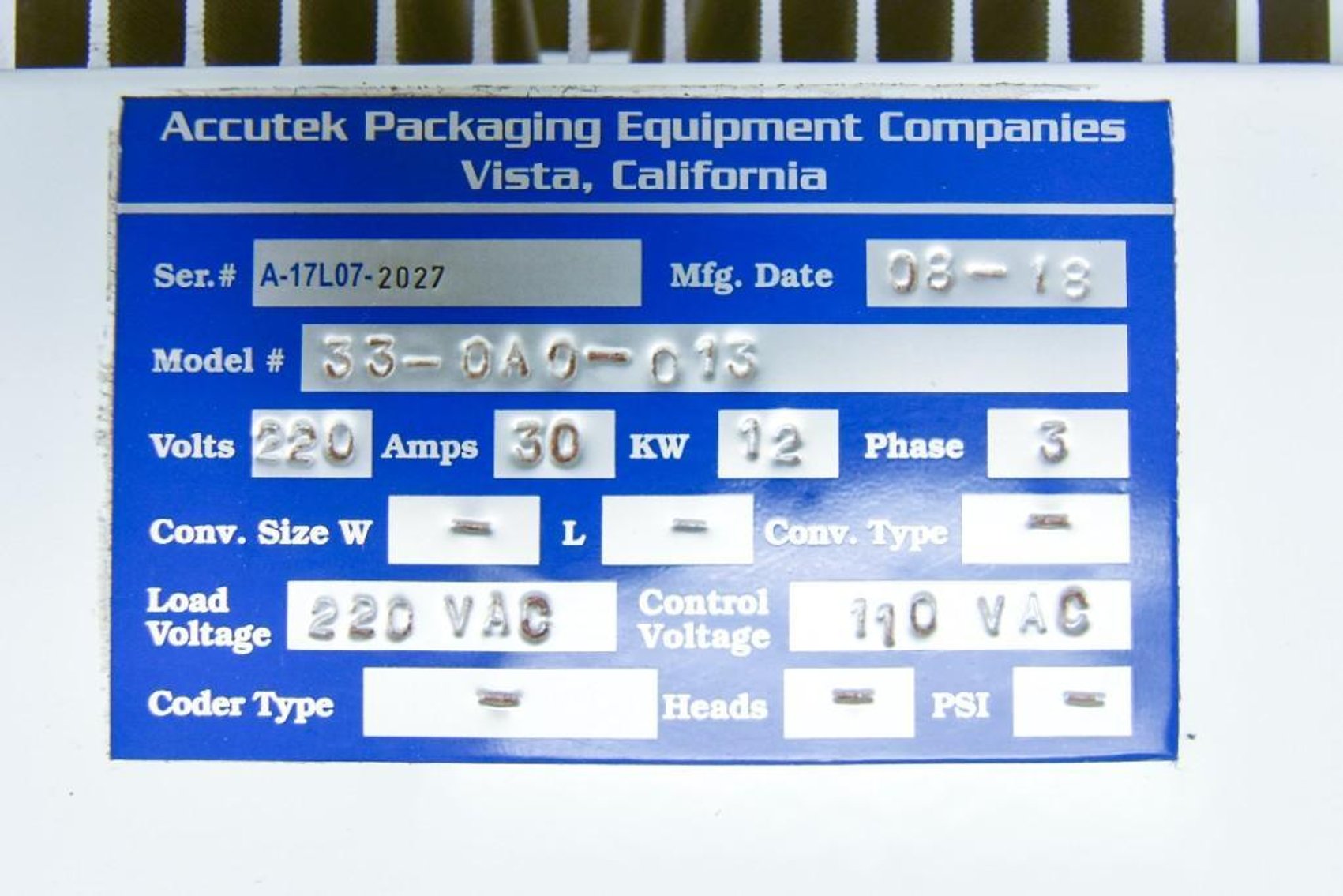 Image for MJK2041 Phase Fire Shrink Tunnel