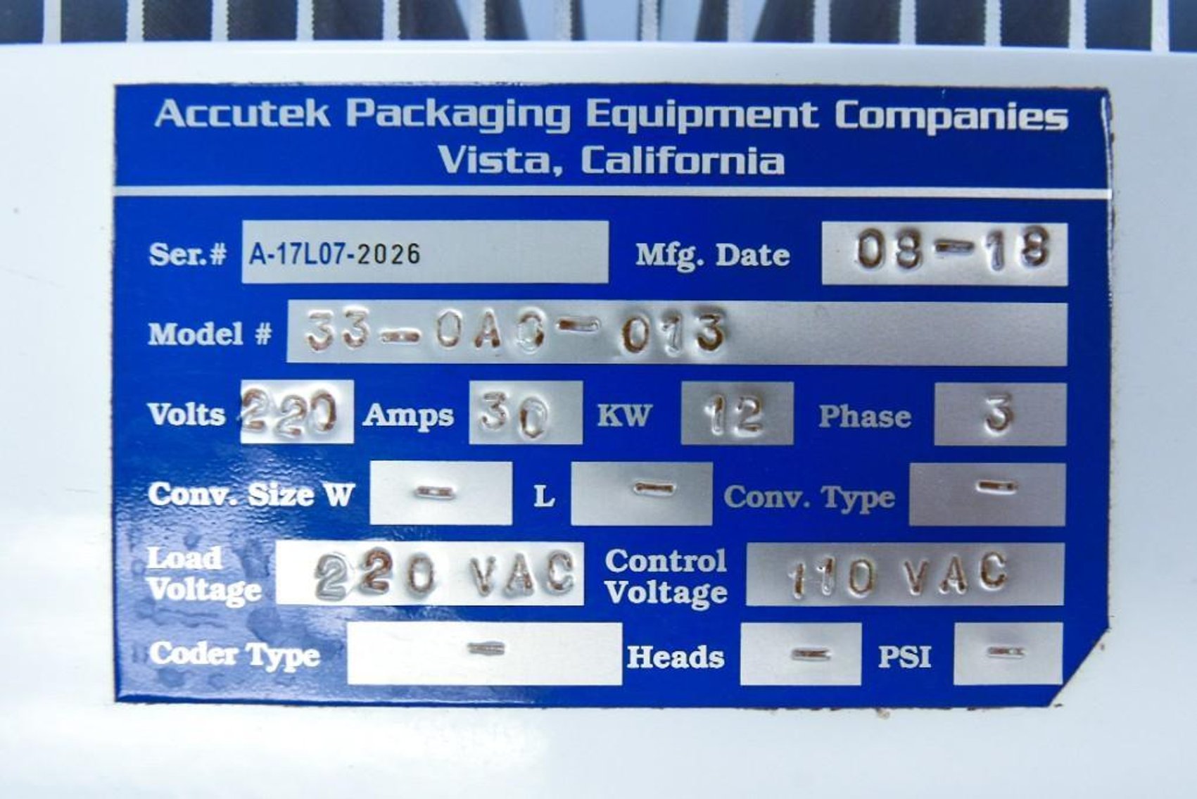 Image for MJK2042 Phase Fire Shrink Tunnel