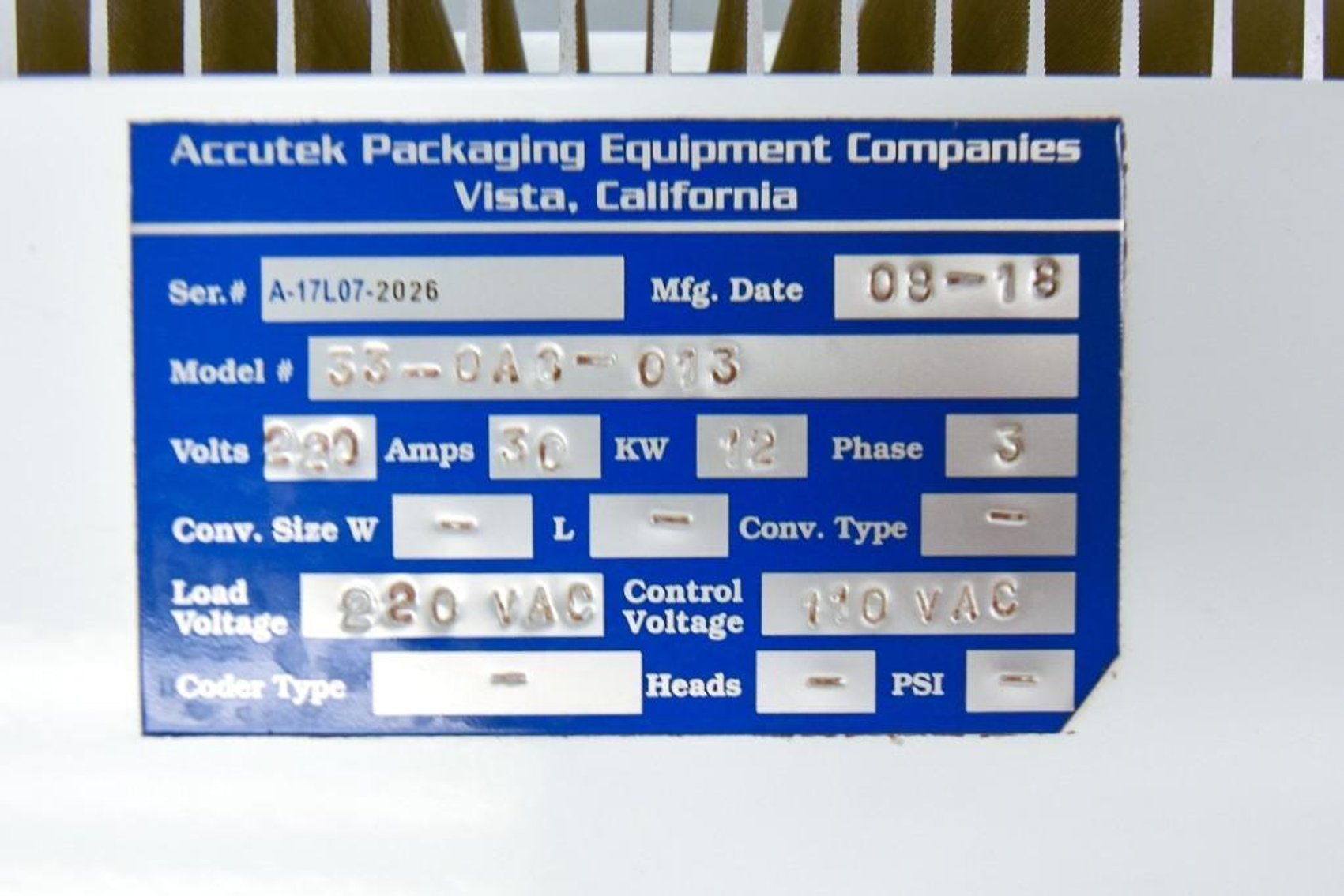 Image for MJK2042 Phase Fire Shrink Tunnel