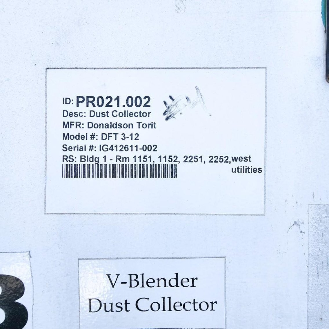 Image for MJK2051 Donaldson Torit Dust Collector DFT 3-12