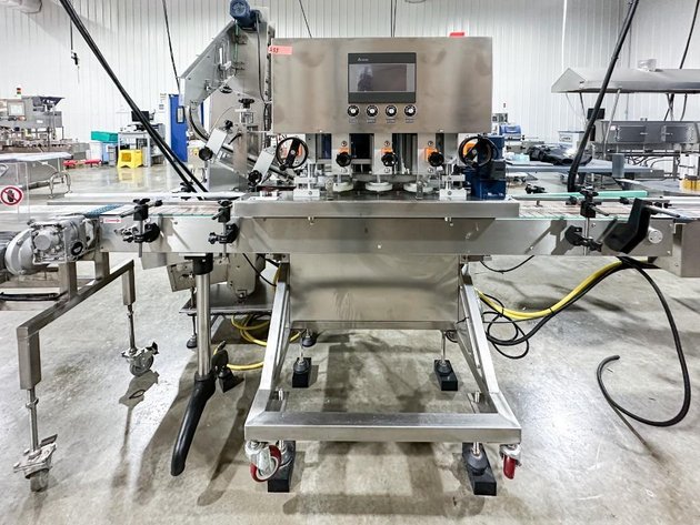 Image for **SOLD** MJK2087 Ningbo Deli 3 Spindle Capper w/ Cap Elevator