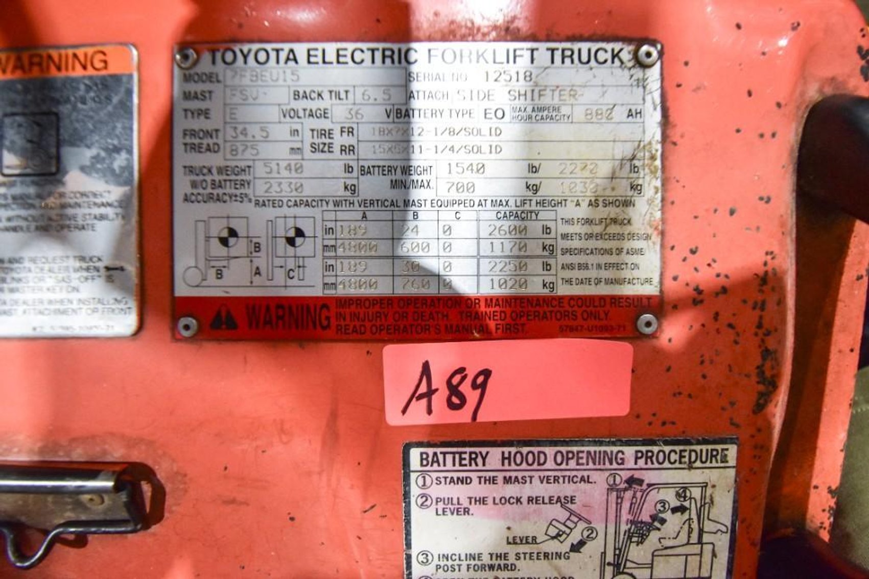 Image for MJK2112 Toyota Electric Forklift