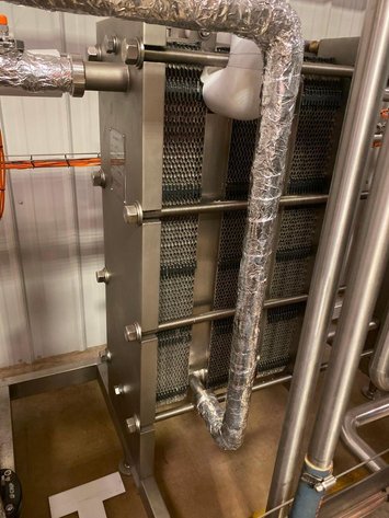 Image for ***SOLD*** MJK2120 NEW IN CRATE - 250 Gal Cedarstone Pasteurizer and G&D 7x7H Stage Chiller