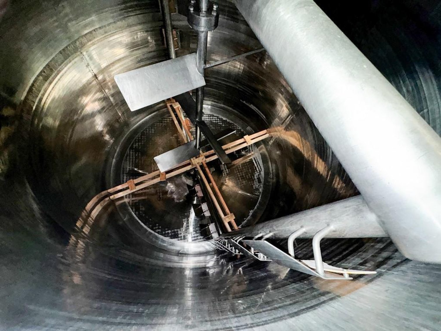 Image for ***SOLD*** MJK2162 JK-5 Conical Bottom Liquid Holding tank, Tank, 6,000 Gallon, 316 Stainless, Jacket, Dbl Agitation, #