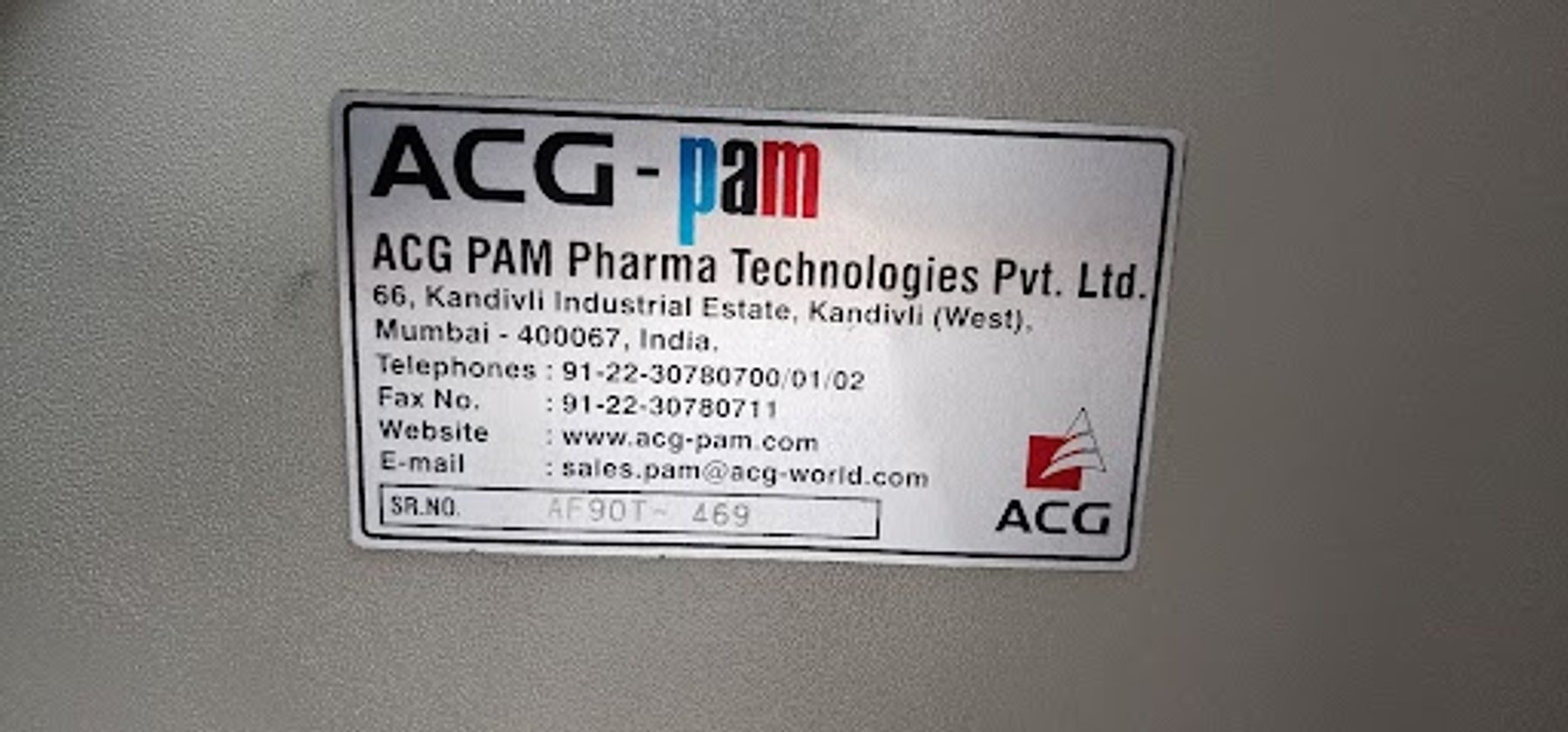 Image for MJK1230 ACG PAM Pharma Technologies - AF-90T (Encapsulation Machine)