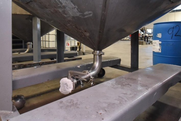 Image for ***SOLD*** MJK2183 Stainless Steel Cone Bottom Tank, approximately 750 Gallon