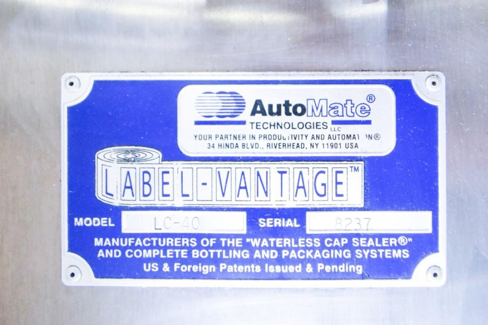 Image for ***SOLD*** MJK2237 Automate Label Vantage Double Sided Labeler With Top hold Down LC-40