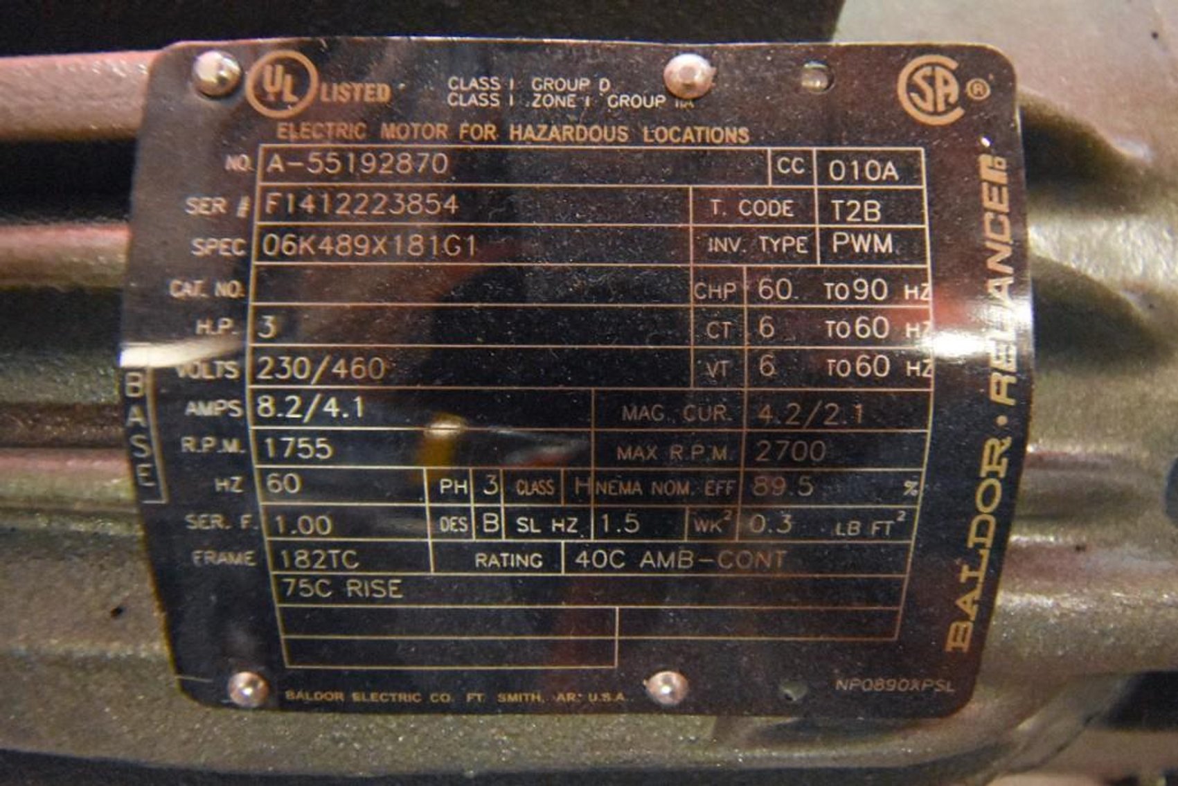 Image for MJK2073 Akron Electric INC Control Panel / Baldor Reliance Motor & Pump