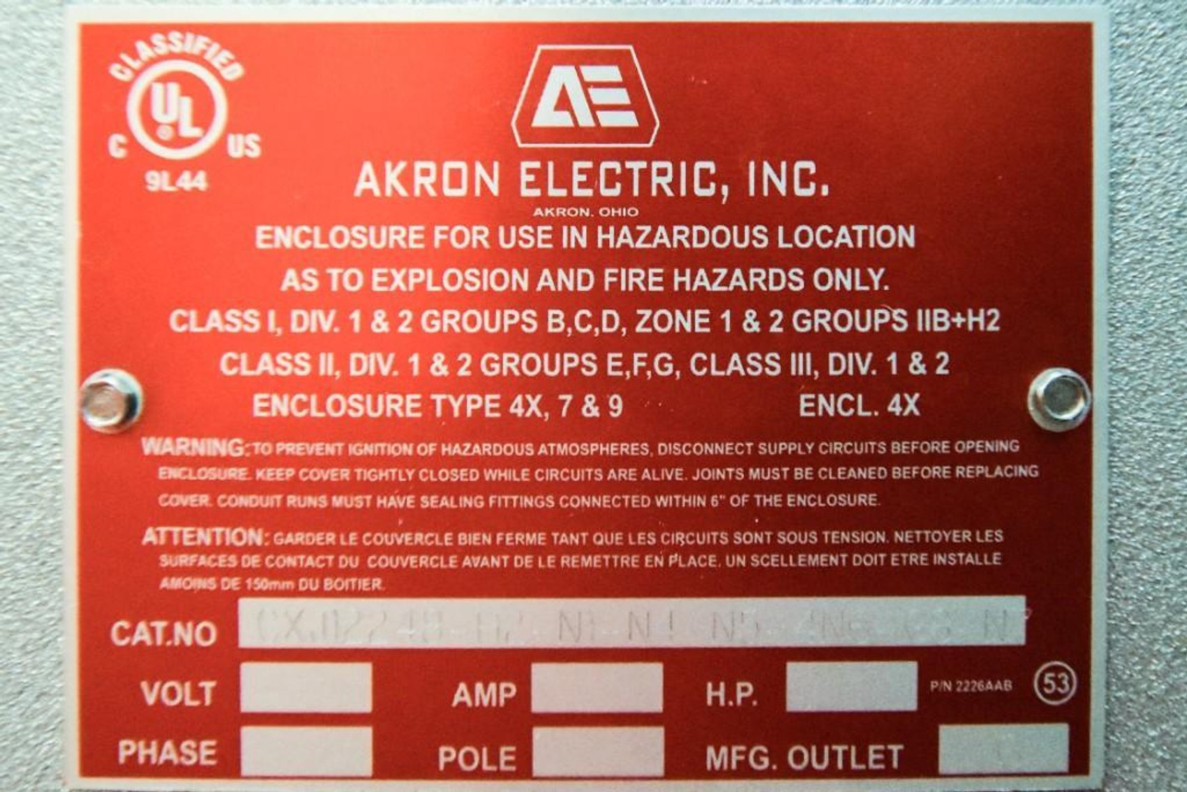Image for MJK2073 Akron Electric INC Control Panel / Baldor Reliance Motor & Pump