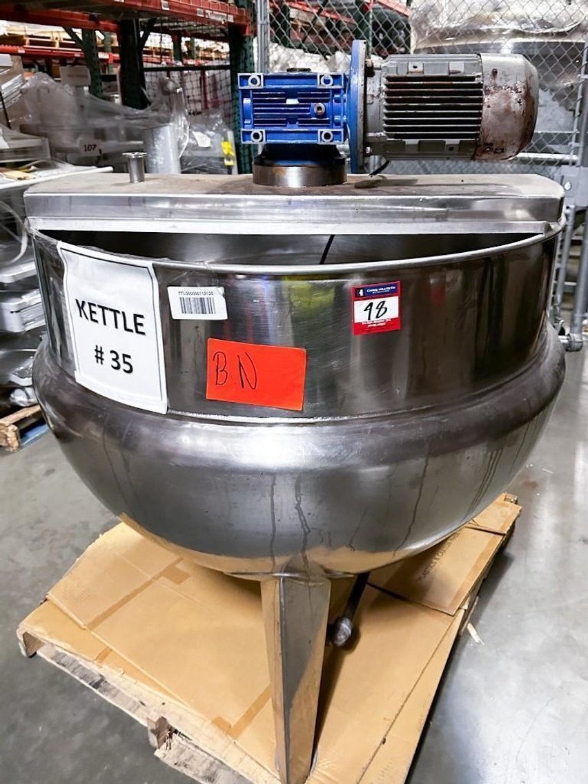 Image for ***SOLD*** MJK1892 150 Gallons 2/3 Jacketed Mixing Kettle Dimensions 42” W x 30” D