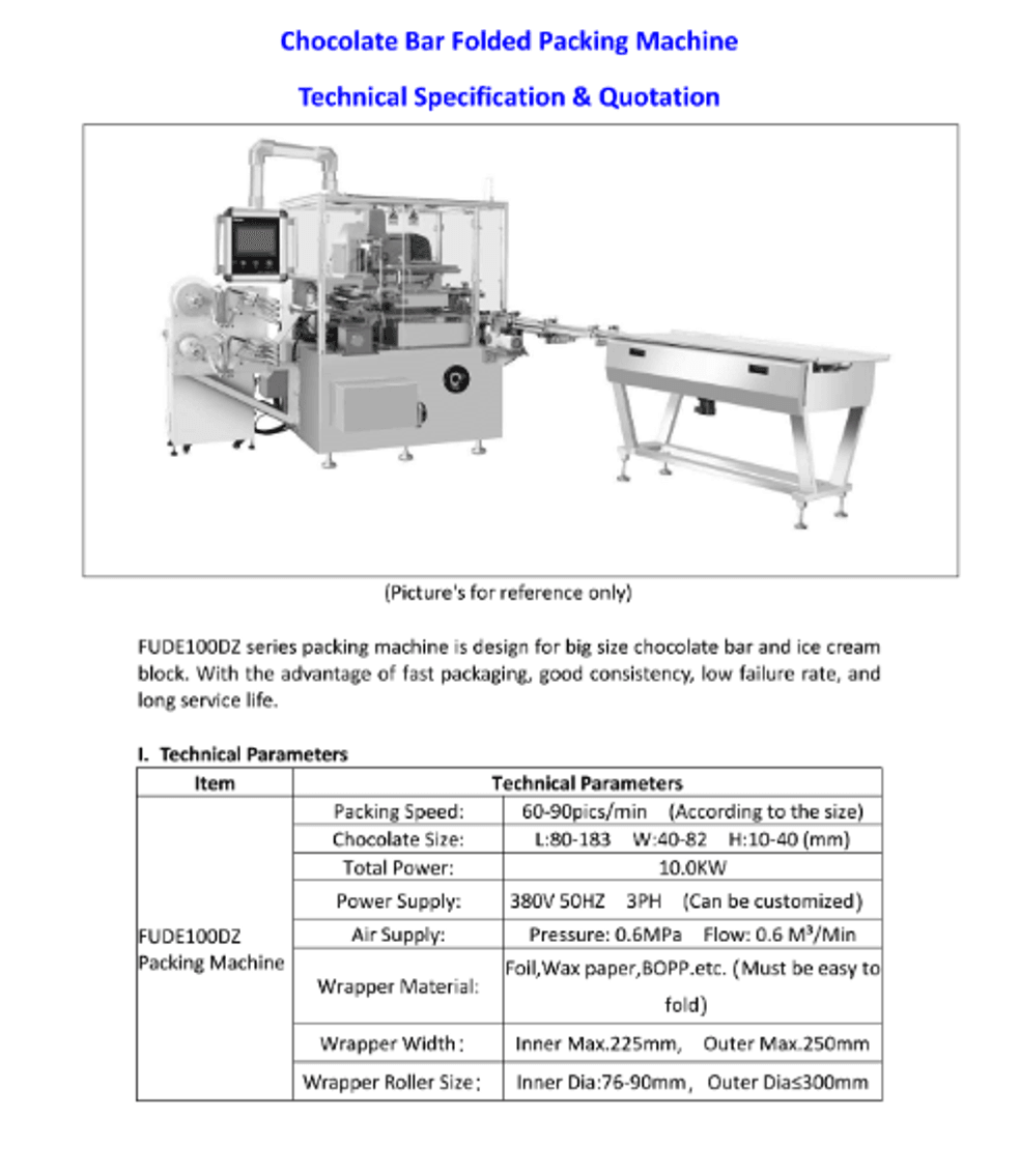 Image for MJK2400 NEW IN CRATE - Complete Sinofude Chocolate Bar Production Line