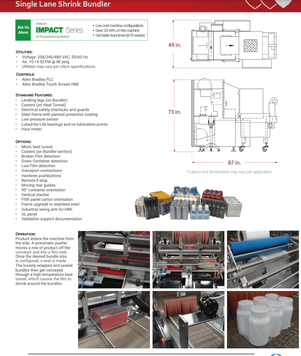 Image for MJK2362 Omega Design Corp Single Lane Shrink Bundler