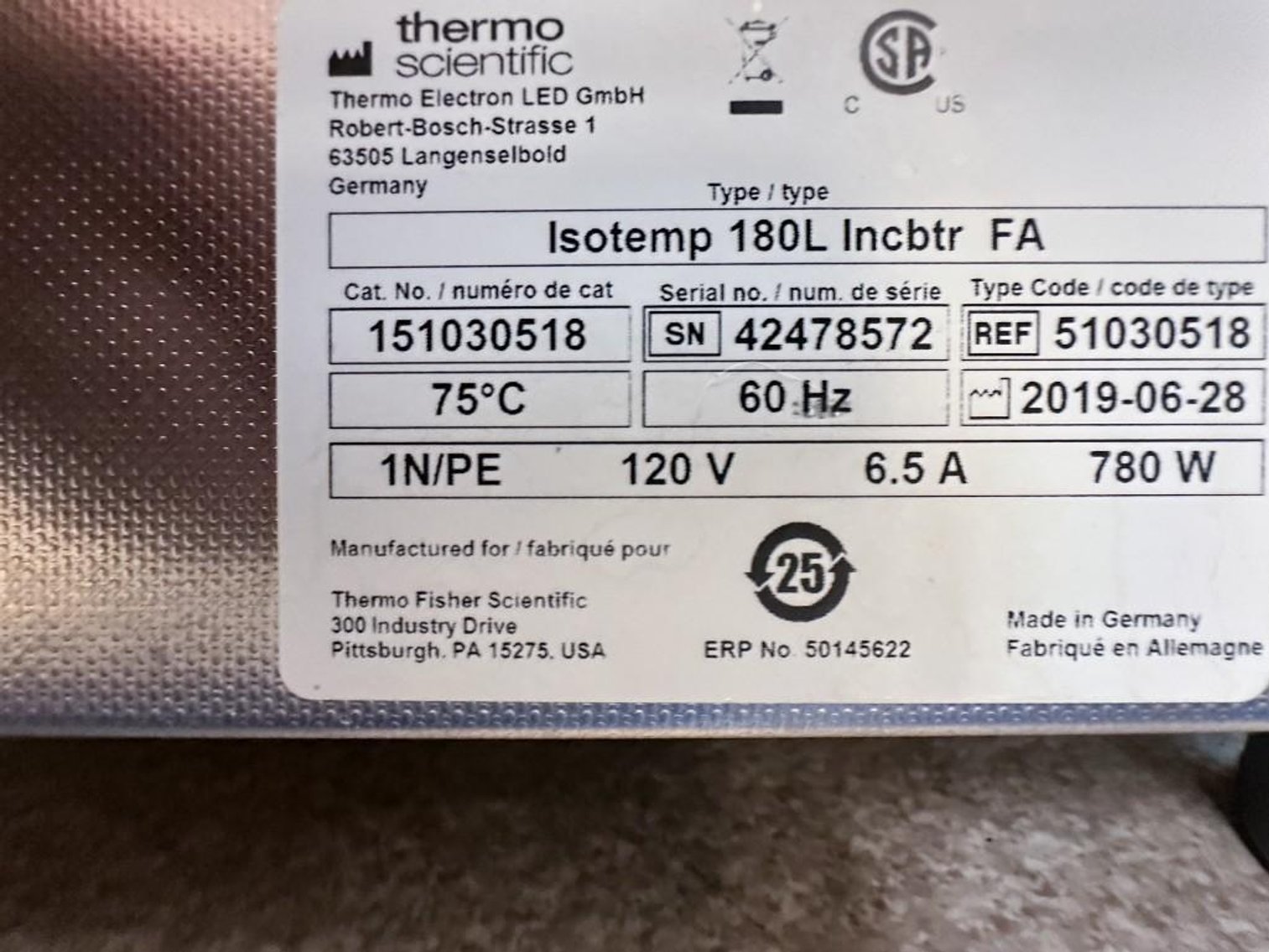 Image for MJK2364 Thermo Scientific Fisher Brand Isotemp 180L Incubator