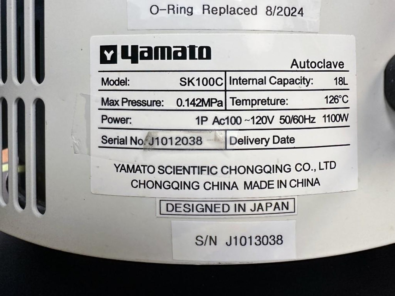 Image for MJK2374 Yamato AutoClave SK100C