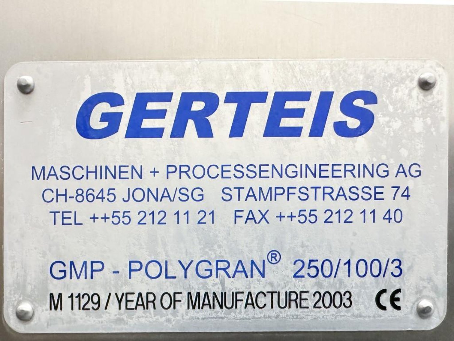 Image for MJK2380 GERTEIS POLYGRAN 250/100/3 Roller Compactor