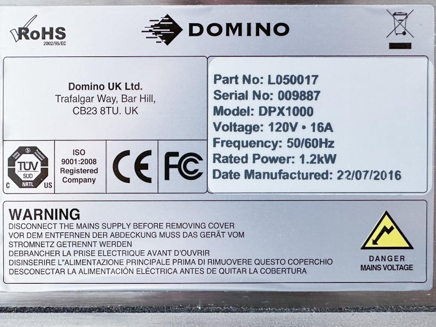 Image for MJK2396 Domino 620i Laser printer