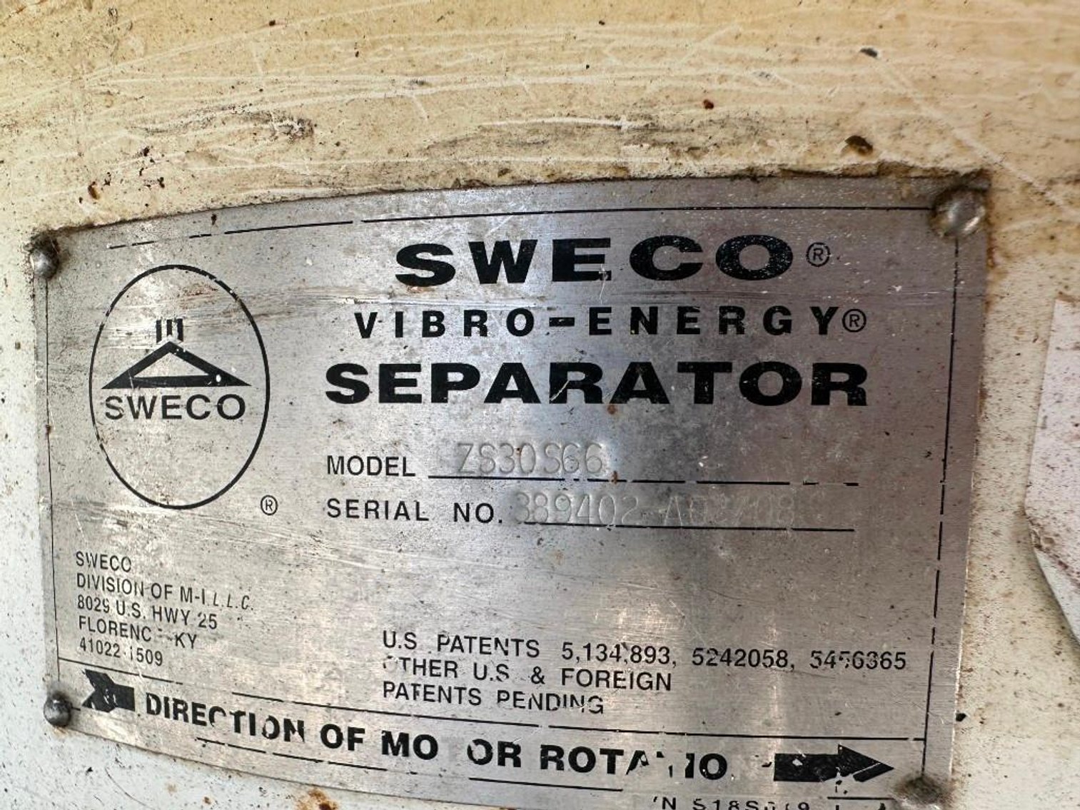 Image for ***SOLD*** MJK2419 Sweco Sifter Separator with Dust Hood 30