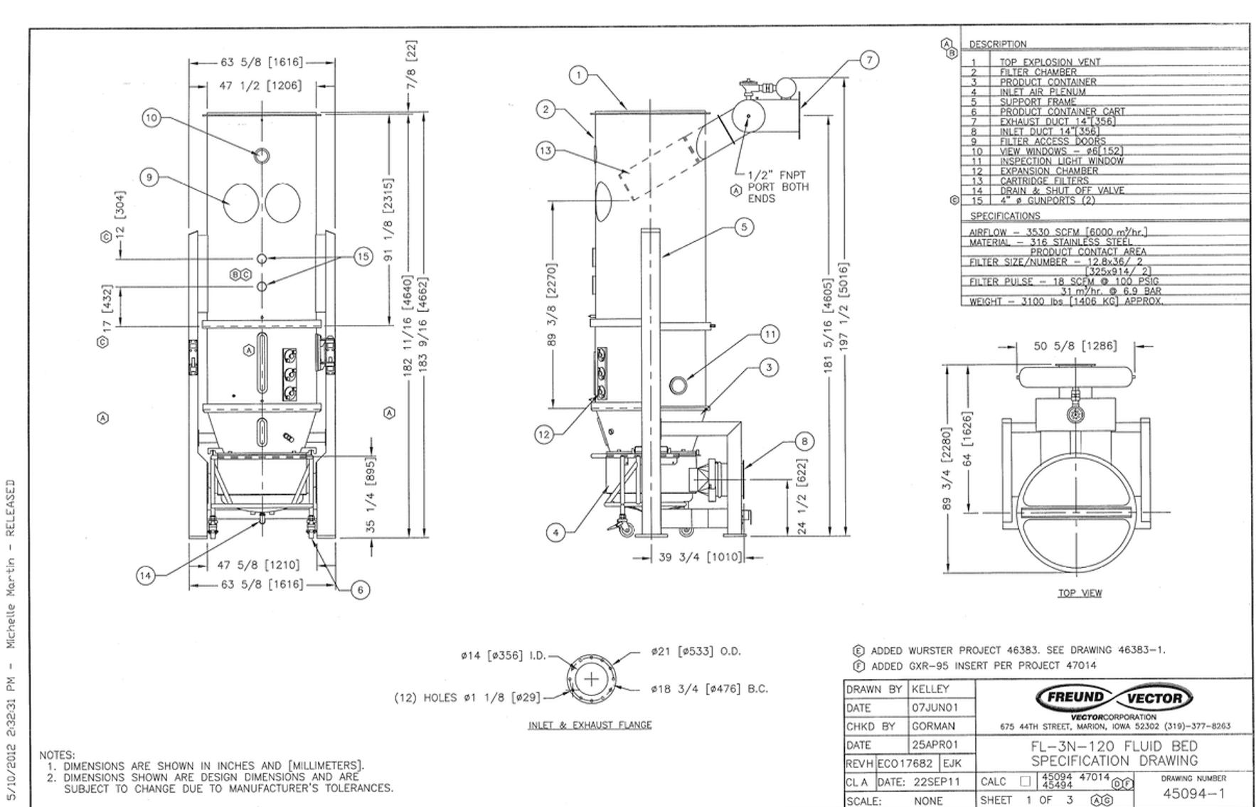 Image for MJK2306 Vector Freund Flo Coater System FL-3N-120 Fluid Bed Dryer
