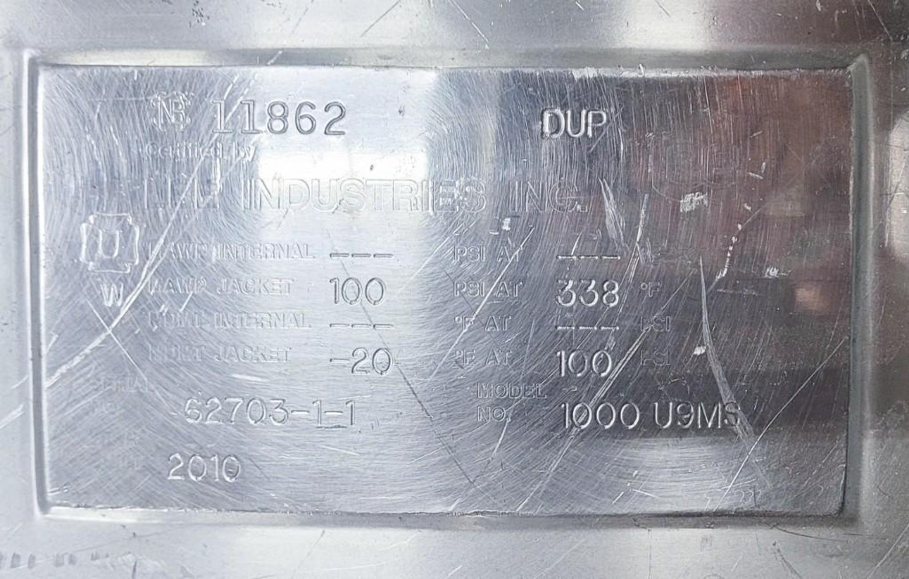 Image for ***SOLD*** MJK2436 Lee 1,000-Gallon 316 Stainless Steel Jacketed Kettle with Dual Motion Agitation