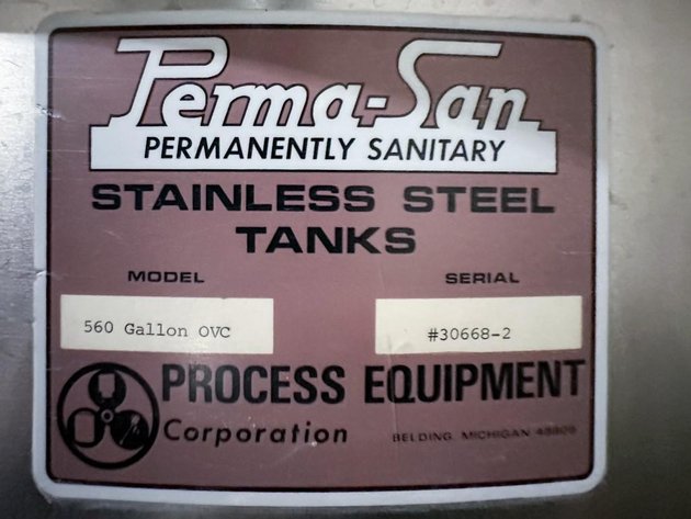 Image for MJK2501 560 Gallon Perma -San Stainless Steel Tanks
