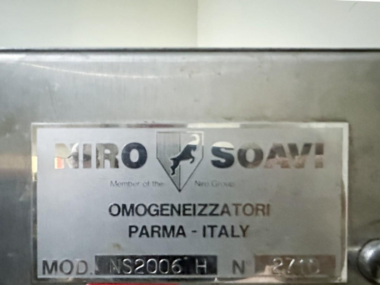 Image for MJK2508 Niro Soavi NS2006 H High Pressure Pump Homogenizer