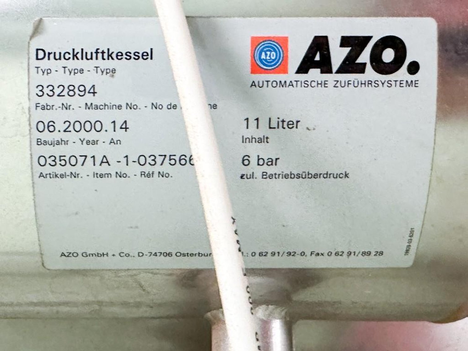 Image for MJK2521 Azo Vibratory Powder System Model: VIBRATIONSBODEN 1100 B MS