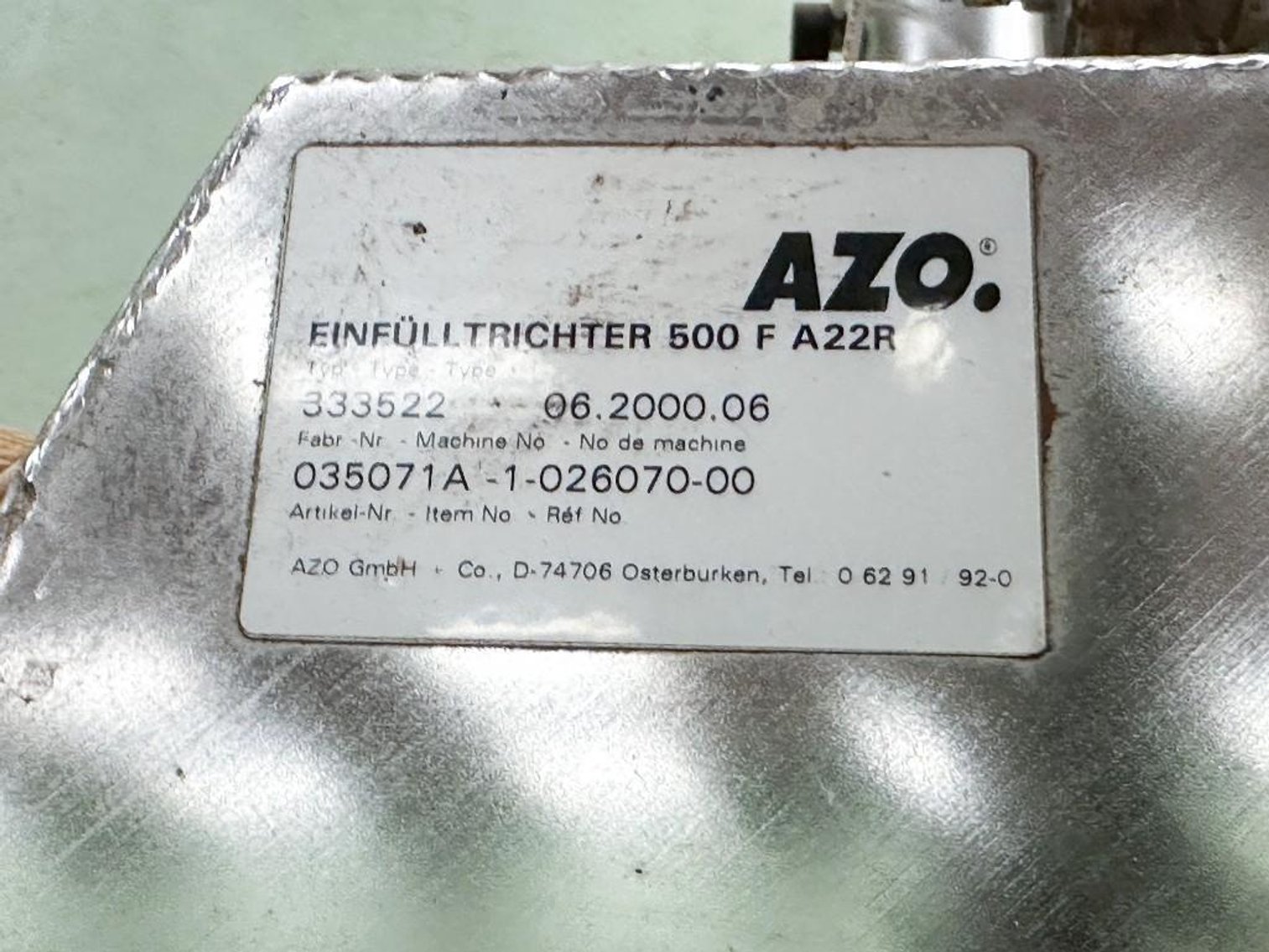 Image for MJK2521 Azo Vibratory Powder System Model: VIBRATIONSBODEN 1100 B MS