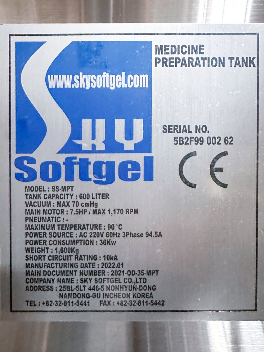 Image for MJK2572 NEW - SV3000 Sky Softgel Encapsulation Machine and Mixing Tanks Suite