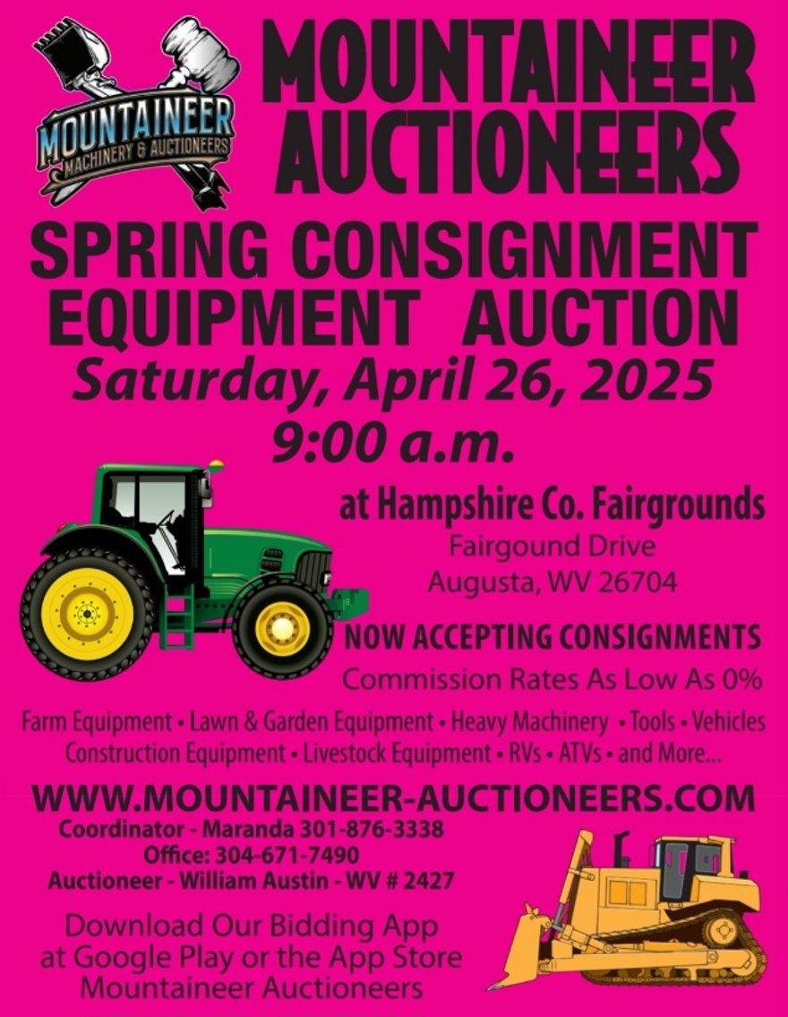 Image for Spring Consignment Equipment Auction Hampshire Co. Fairgrounds