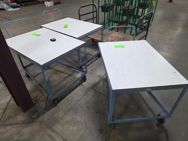 Image for (3) Metal Frame Shop Carts.