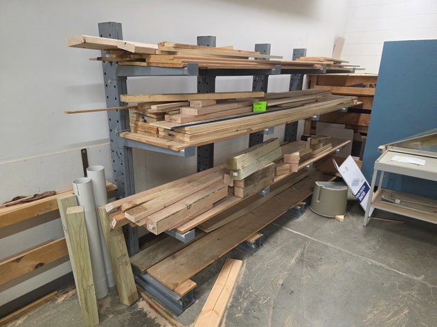 Image for Section of Meco Cantilever Stock Rack with Wood Stock.