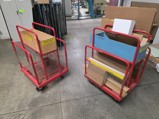 Image for (2) Panel Carts w/ Middle Storage Cubbies.