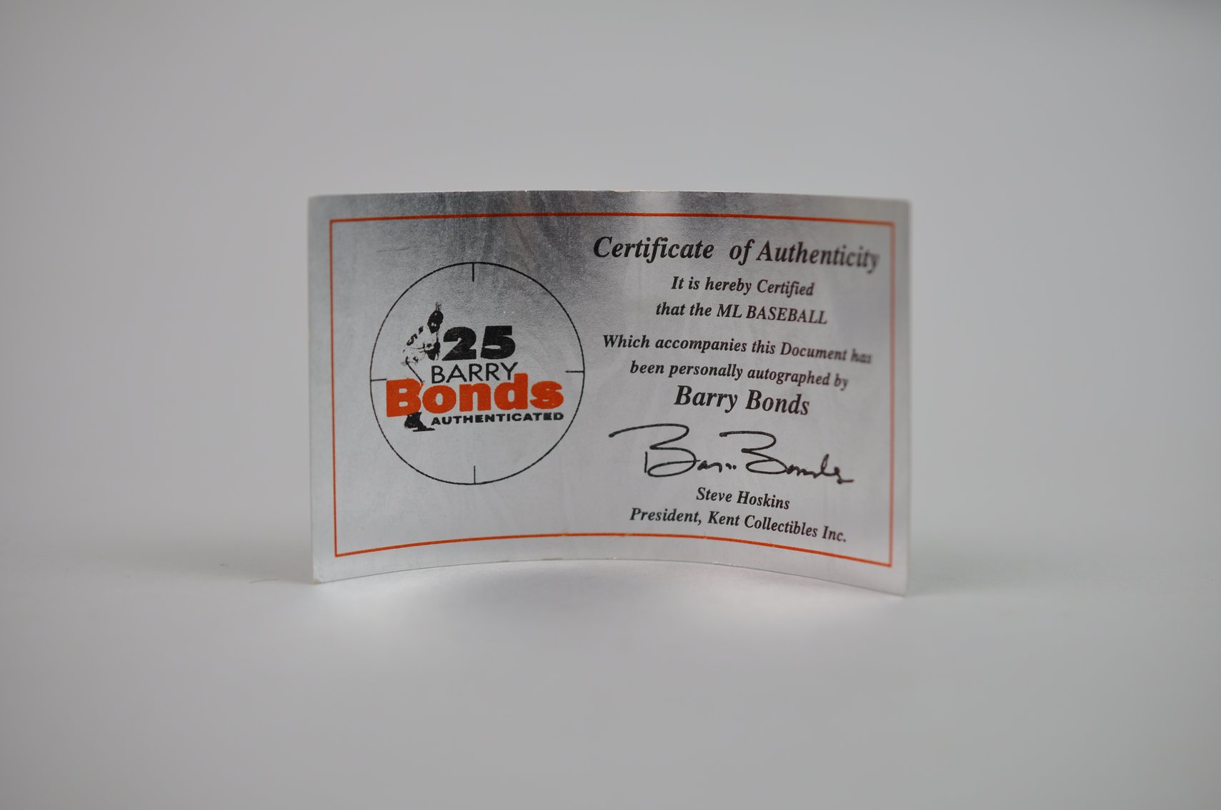 Barry Bonds Signed Ball w/COA