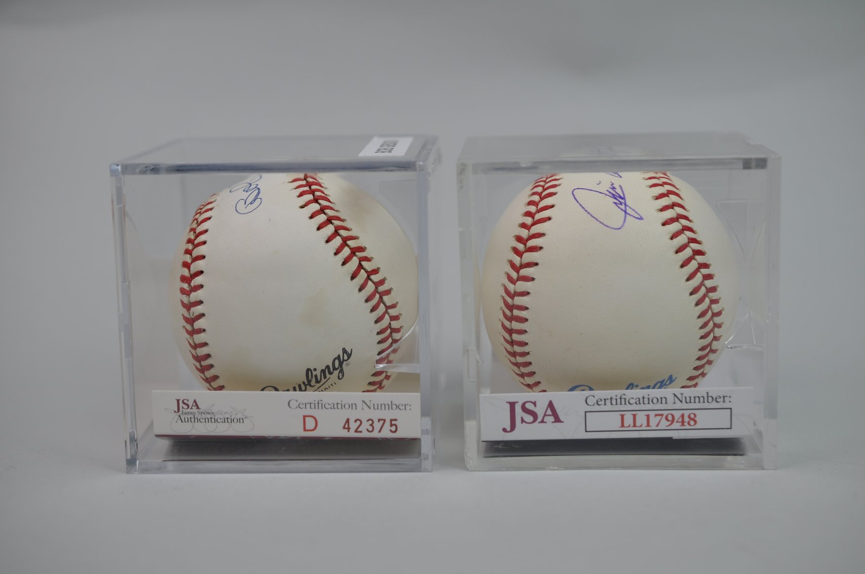 HOF Jim Catfish Hunter & Bob Gibson Signed Balls