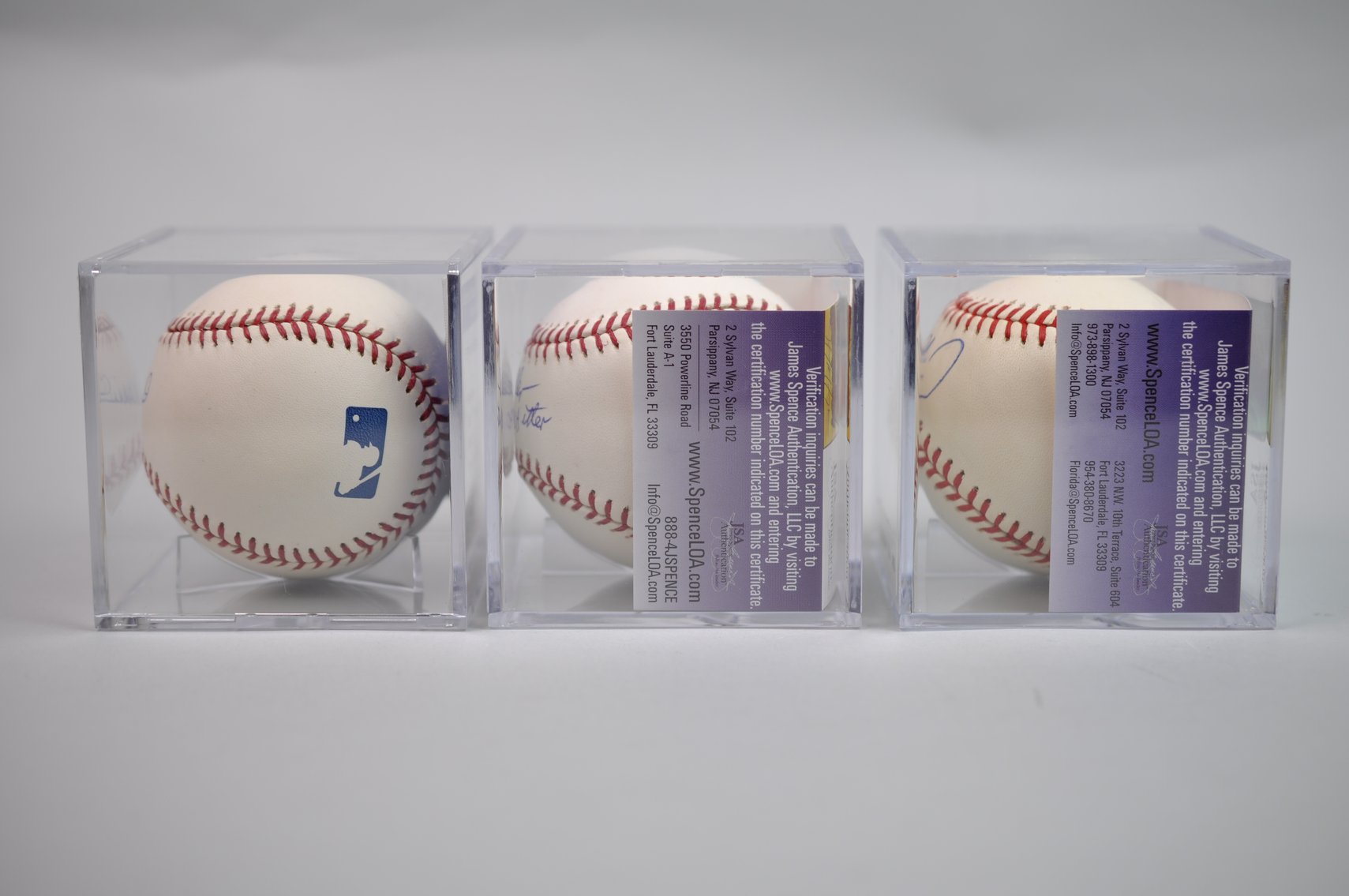 Baseballs Signed by Robinson, Feller, & Musial