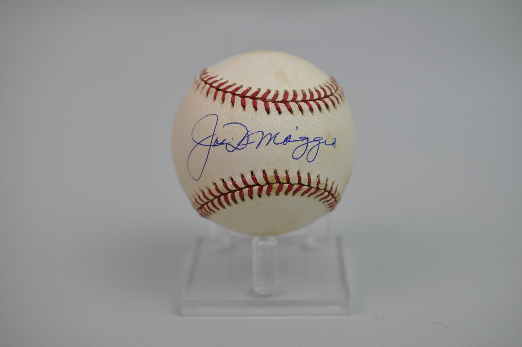 Joe Dimaggio-Signed Ball in Blue Ink