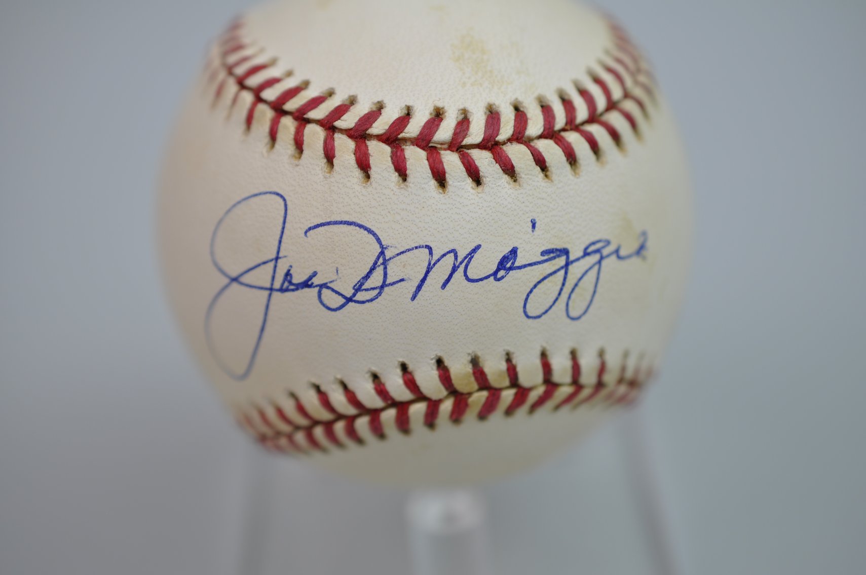 Joe Dimaggio-Signed Ball in Blue Ink